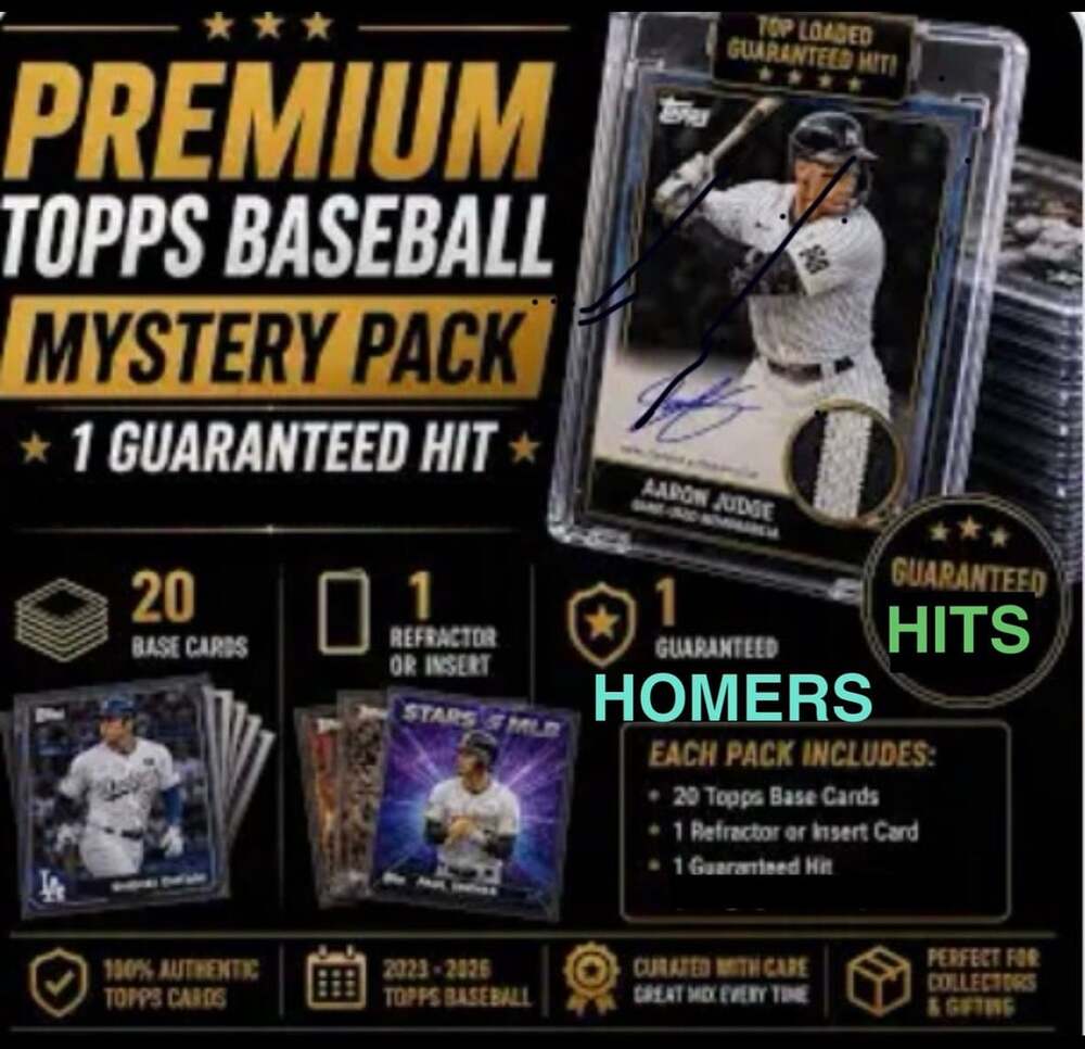 MYSTERY PACK-BIG HITS-20x cards INSERT or AUTO & 1x Topps 26 Baseball Pack